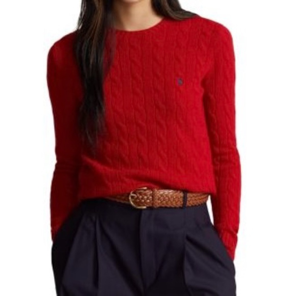 Red Cable Knit Sweater